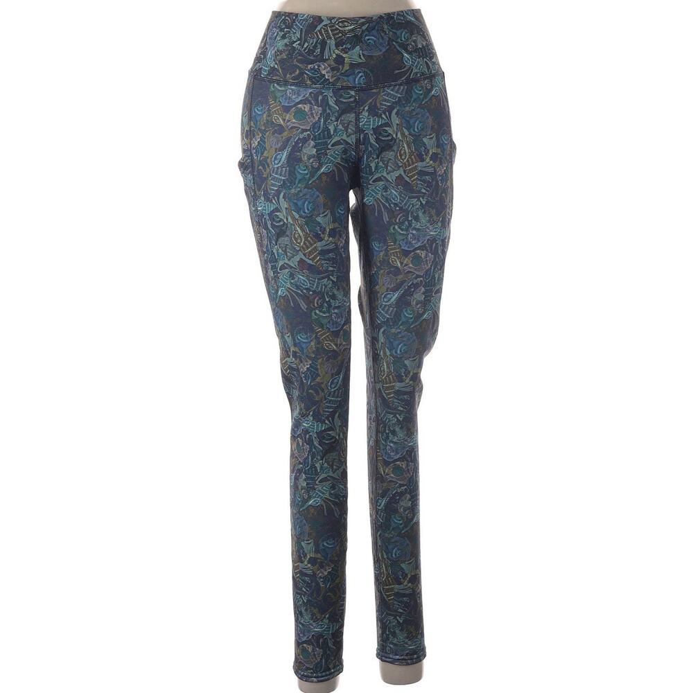 Women’s Youer Blue Multicolored Fleece Lined Size Medium Leggings